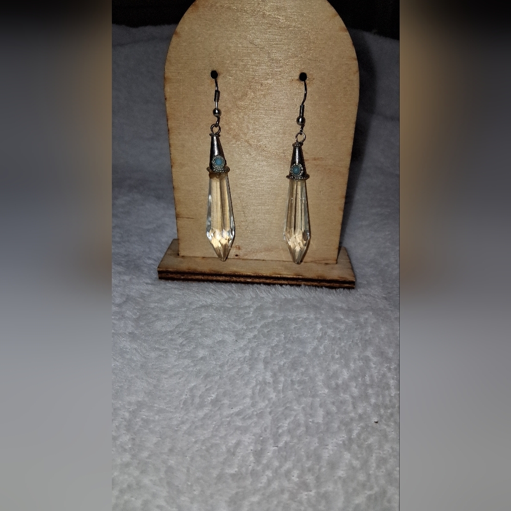 Vintage Clear Crystal Quartz Drop Earrings
